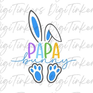 Papa Bunny Feliz Páscoa Coelho Camisa Masculina, Moletom Primavera, Presente de Família Combinando Primavera Cricut Silhouette Download Digital: SVG PNG