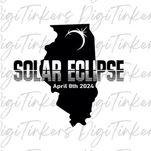 Illinois Solar Eclipse 2024 8 de abril Caminho da Totalidade Professor de Ciências Camiseta Astronomia Espaço Artesanato Design Cricut Digital Download SVG PNG