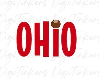 State of Ohio, Dotted I Buckeye, Design for Crafting, Cricut, Silhouette, Sublimation, Clip Art, Instant Digital Download: SVG, PNG, JPEG