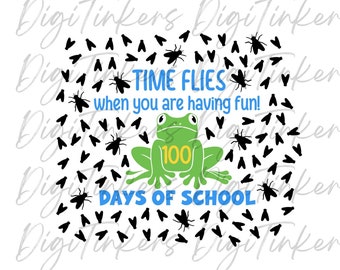 Motif de grenouille volante pour les 100 jours d'école (SVG PNG)