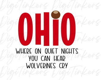 Estado de Ohio, donde lloran los glotones. Diseño para manualidades, Cricut, Silhouette, sublimación, imágenes prediseñadas, descarga digital instantánea: SVG, PNG, JPEG.