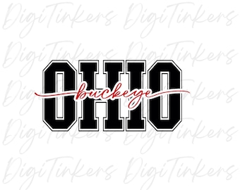 Logotipo del estado de Ohio, regalo de Buckeye, diseño para manualidades, Cricut, Silhouette, sublimación, imágenes prediseñadas, descarga digital instantánea: SVG, PNG, JPEG