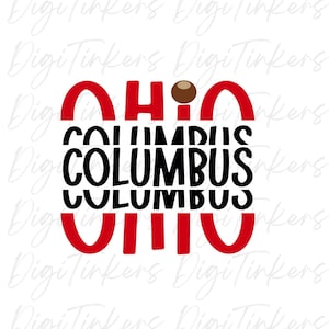 Columbus State of Ohio, Buckeye dotted I, Gift, T Shirt, Sticker, Mug Design for Crafting, Cricut, Instant Digital Download: SVG, PNG, JPEG