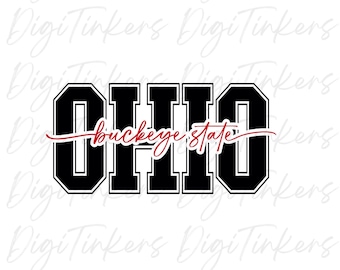 Collegiate Ohio Logo Buckeye State, Design for Crafting, Cricut, Silhouette, Sublimation, Clip Art, Instant Digital Download: SVG, PNG, JPEG