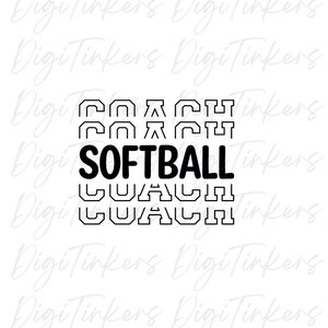Softball Coach Wertschätzung Geschenkideen, trendiges T-Shirt Becher Einkaufstasche Design zum Basteln, Cricut, Sofortiger digitaler Download: SVG, PNG, JPEG