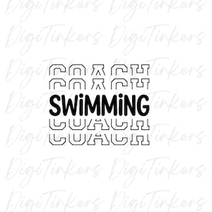 Schwimmen, Schwimmtrainer Wertschätzung Geschenkideen Trendiges T-Shirt Becher Einkaufstasche Design zum Basteln Cricut Sofortiger digitaler Download: SVG, PNG, JPEG