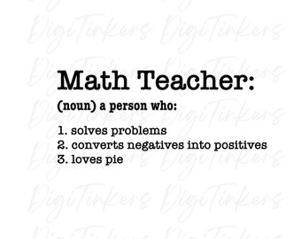Funny Math Teacher Definition, SVG PNG JPEG (Digital Download)