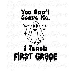 Grappig Halloween eerstejaars leraar T-shirt cadeau, retro spookvleermuizen, ontwerp voor crafting, Cricut, instant digitale download: SVG, PNG, JPEG