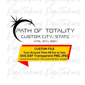 Caminho personalizado da totalidade Eclipse solar 2024 8 de abril Camiseta do professor de ciências Astronomia Espaço Artesanato Design Cricut Digital Download SVG PNG