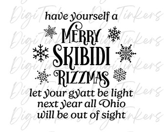 Merry Skibidi Rizzmas SVG, Funny Teen Meme (Digital Download)