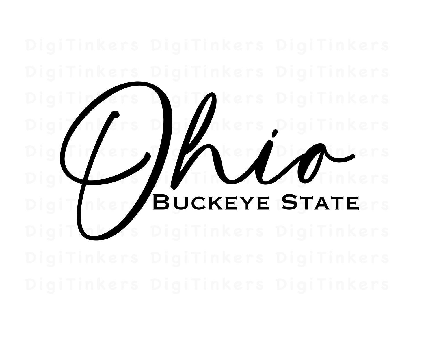 Ohio Script Buckeye State Logo, Design for Crafting, Cricut, Silhouette, Sublimation, Clip Art, Instant Digital Download: SVG, PNG, JPEG - Etsy