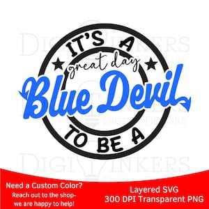 Camiseta do time universitário Blue Devils, ensino fundamental, médio, ensino médio, mascote da faculdade, equipe esportiva, presente para professor, design artesanal SVG, 300 dpi PNG