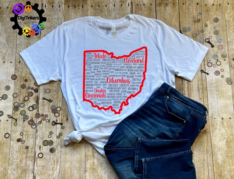 State of Ohio City Map Design for Crafting, Cricut, Silhouette ...