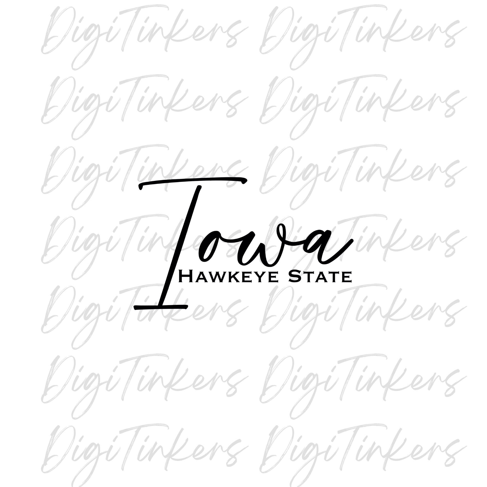Iowa Script Hawkeye State Logo, Design for Crafting, Cricut, Silhouette ...