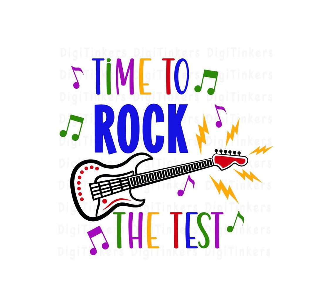 Rock the Test, Colored Design for Crafting, Cricut, Silhouette