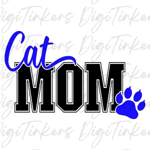 T-shirt de maman chat universitaire universitaire, amoureux de bébé en fourrure d'animal de compagnie, mascotte d'école, sports d'équipe, cadeau Spirit Wear pour maman, patte de chaton tendance SVG PNG