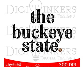 Buckeye State Distressed Varsity SVG, PNG (Digital Download)