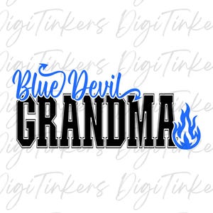 Camiseta universitaria universitaria Blue Devils abuela escuela primaria secundaria universidad mascota equipo deportivo regalo para Nana diseño de manualidades SVG PNG