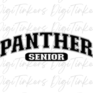 Camisa do time universitário Panther, presente de formatura para a noite de formatura, mascote do College Panthers do ensino médio, roupa esportiva esportiva de equipe, SVG PNG