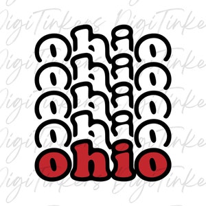 Retro Stacked State of Ohio, Camisa Combinando com a Equipe, Buckeye State Est 1803, Presente de Graduação Sênior de Esportes de Ohio, Design de Artesanato Moderno SVG, png PNGWing