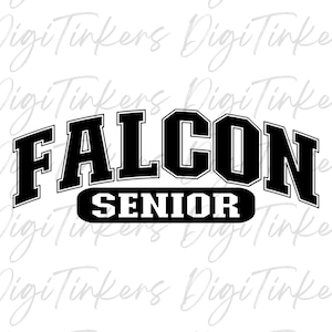 Camisa do Collegiate Varsity Falcon Presente de formatura para a noite de formatura, Mascote do College Falcons do ensino médio, Roupa esportiva esportiva combinando, SVG PNG