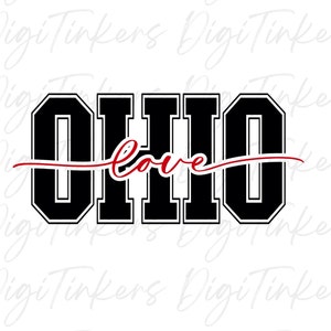 Logotipo del estado universitario de Ohio, diseño de regalo de Ohio para inauguración de la casa y boda para manualidades, Cricut, descarga digital instantánea: SVG, PNG, JPEG