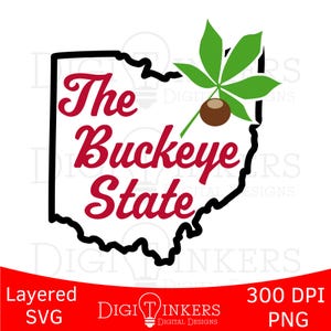 Layered SVG, 300 dpi PNG, Varsity Baseball Trendy Popular Fall Ohio Logo The Buckeye State Nut, Game Day Tee Gift Design for Crafting Cricut