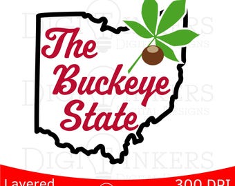 Ohio Buckeye State SVG PNG, Baseball Logo (Digital Download)