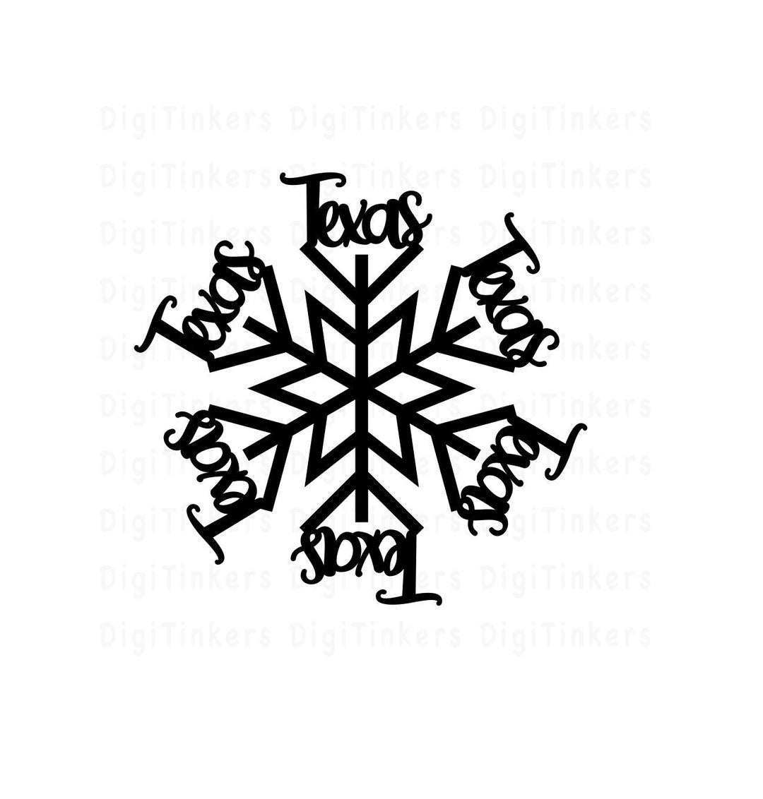 Texas Cursive Script Font Snowflake, Design for Crafting, Cricut ...