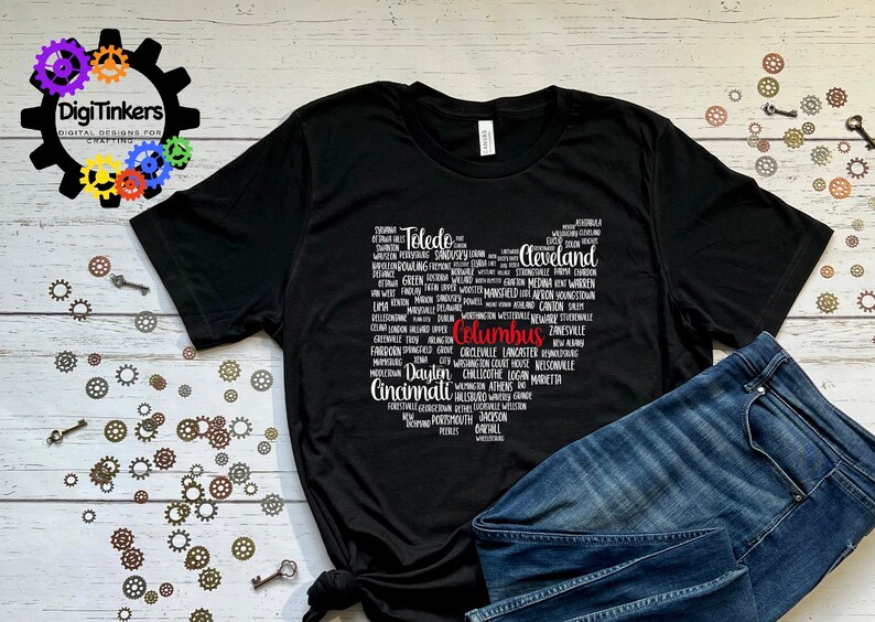 State of Ohio City Map Design for Crafting, Cricut, Silhouette ...