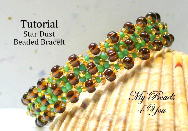 Bracelet Beading Tutorial Pattern DIY Seed Bead Jewelry Making Easy Digital Download Instructions Star Dust Bracelet Beading Pattern image 3