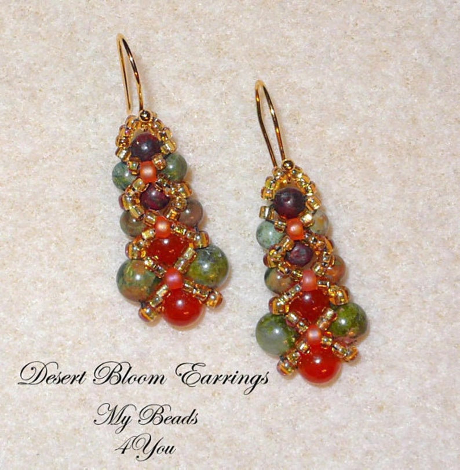 Pdf Beaded Earrings Tutorial Beaded Earring Pattern Seed Bead Etsy