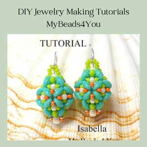 Earring Beading Pattern, DIY Jewelry Making Pattern, SuperDuo Beads, Seed Beads, PDF Beadwork Tutorial, Beading Supplies, Craft Ideas
