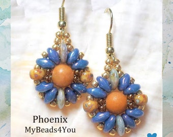 Handmade Beaded Boho Earrings For Women, Beadwork Jewelry, Spring Fashion Blue Seed Bead Drop Earrings, Birthday Thank You Gift For Her