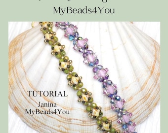 Modèle de bracelet perlé, Tutoriel de fabrication de bijoux DIY, Modèle de bracelet soyeux avec perles de rocaille, Fournitures pour perles artisanales, Instructions pour le bracelet