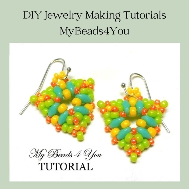 Beading Patterns, DIY Jewelry Making, Seed Bead Earrings Tutorial, Jewelry Supplies, MyBeads4You image 1