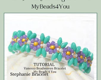Beadwork Bracelet Pattern PDF Beading Tutorial, Bead Tutorials and Patterns, Seed Bead Jewelry Tutorial, PDF Super Duo Beading Instructions