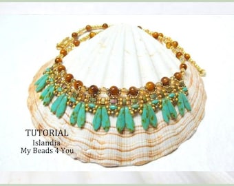 Patrón de abalorios para collar, fabricación de joyas DIY, tutorial en PDF, tutorial para collar de cuentas de semillas, patrón fácil de abalorios, regalo artesanal, collar de abalorios