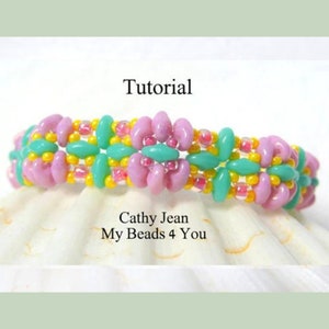 Modelli e tutorial per perline, artigianato fai da te, creazione di gioielli con braccialetti SuperDuo con perline, istruzioni per perline, Cathy Jean di MyBeads4You
