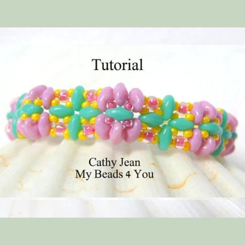 Beading Patterns and Tutorials, DIY Crafts, Seed Bead SuperDuo Bracelet Jewelry Making, Beading Instructions, Cathy Jean by MyBeads4You image 1