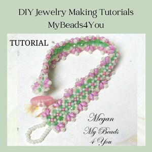 Bracelet Beading Tutorials and Patterns, Beaded Jewelry Super Duo Bead Pattern, Seed Bead Tutorial, DIY Jewelry Making Download Pattern
