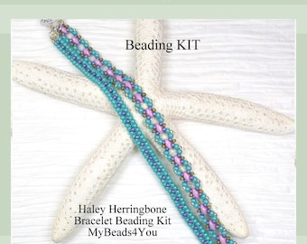 Bracelet Beading Kit with Pattern Tutorial, Seed Bead Wrap Bracelet Kit, Beading Supplies, Jewelry Making DIY Gift, Craft Project