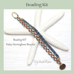 Beading Kit, Bracelet Beading Pattern and Tutorial, Seed Bead Wrap Bracelet Kit, Beading Supplies, Jewelry Making Supply, DIY Craft Projects