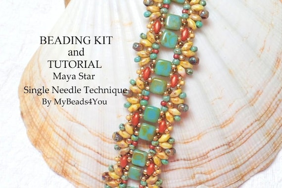 Beading Kits, Bead Packs With Tutorial Pattern, Bracelet Kit, Superduo Tile  Seed Beads, Maya Star Jewelry Making Beading KIT by Mybeads4you 