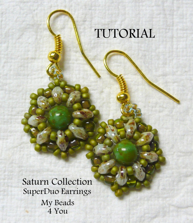 PDF Tutorial Beadwoven Earrings SuperDuo Tutorial Seed Bead | Etsy