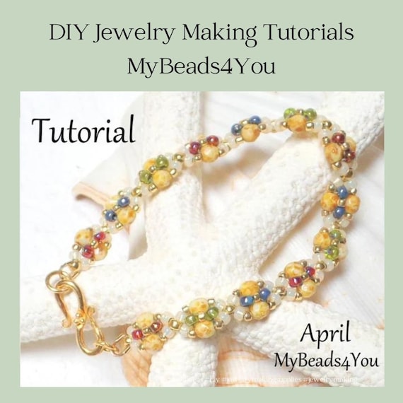 Beading tutorials and patterns, DIY seed bead pattern, Jewelry making crafts, PDF beaded bracelet instructions