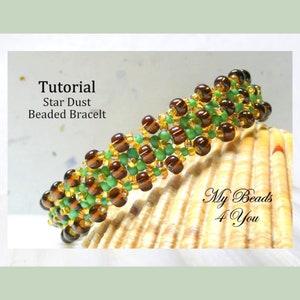 Bracelet Beading Tutorial Pattern DIY Seed Bead Jewelry Making Easy Digital Download Instructions Star Dust Bracelet Beading Pattern image 8