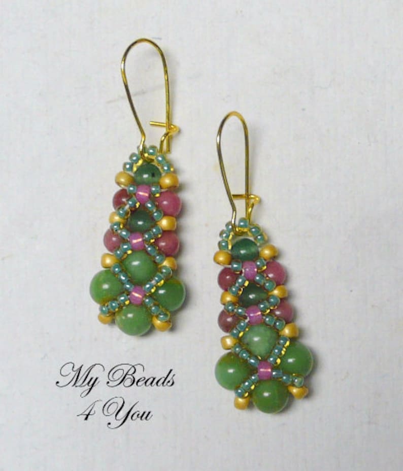PDF Beaded Earrings Tutorial Beaded Earring Pattern Seed Bead | Etsy