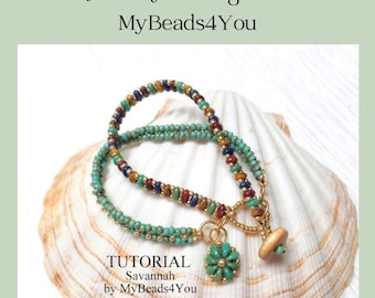 Beading Pattern, Bracelet Tutorial, Jewelry Making Bead Design, Easy Superduo Herringbone Bracelet, Beading DIY Instructions, By MyBeads4You