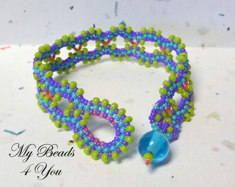 Beading Bracelet Tutorial Pattern,Beaded Bracelet Pattern,Beadwork Instructions, Seed Bead Tutorial, Beadwoven Pattern, MyBeads4You Tutorial image 3